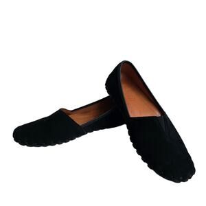 Black Flats Spring Step Kathaleta Size 10.5-11 EU42 SlipOn Suede Leather Loafers